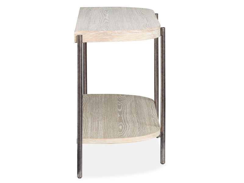 Jennings - Demilune Sofa Table - Edgecomb Gray And Weathered Antique Nickel