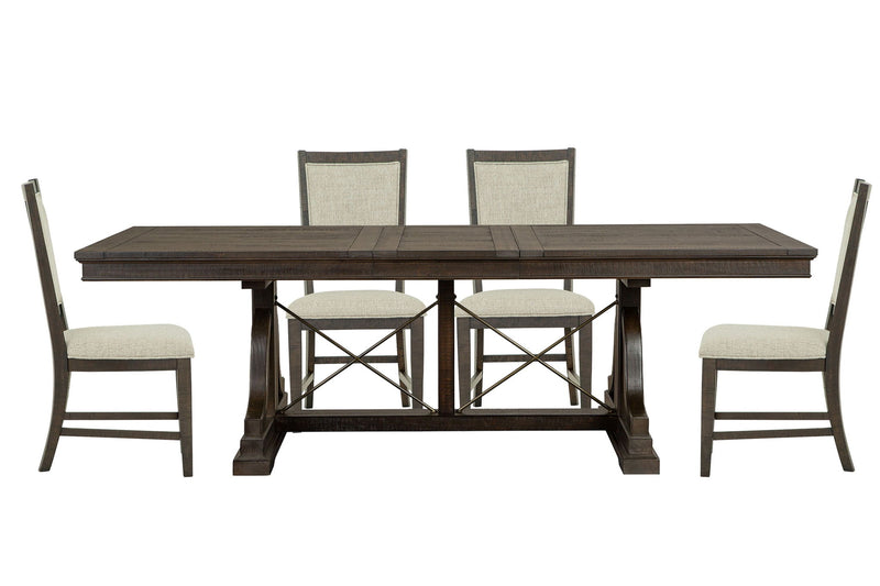 Westley Falls - Extendable Trestle Dining Table Set