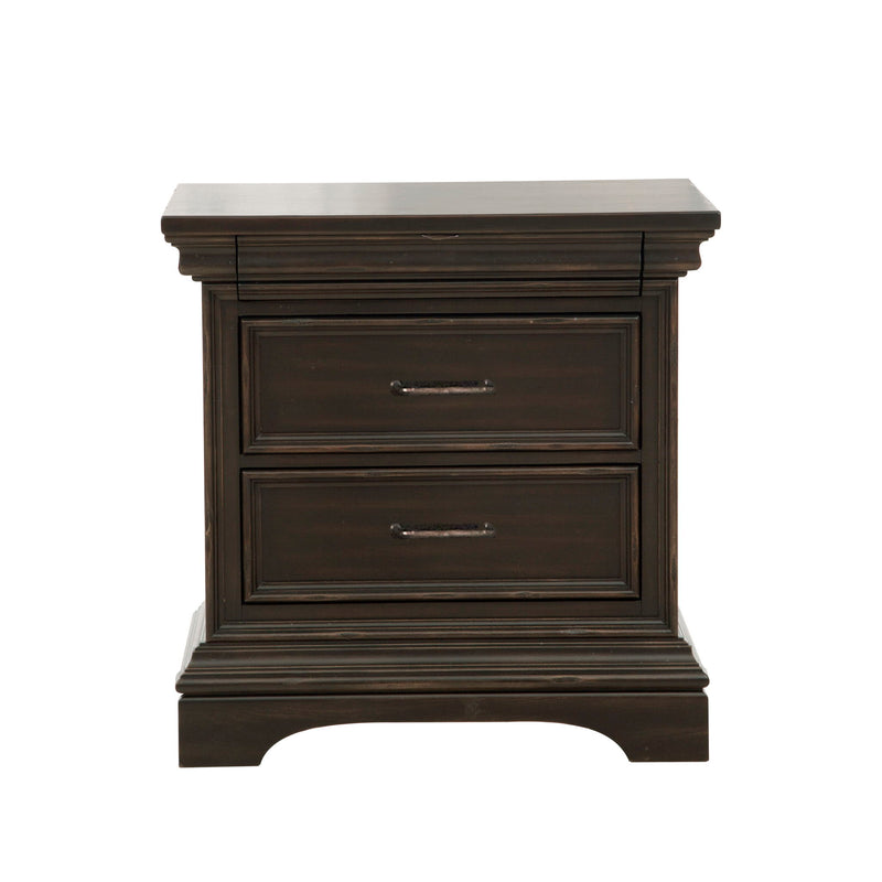 Caldwell - 2 Drawer Nightstand - Dark Wood