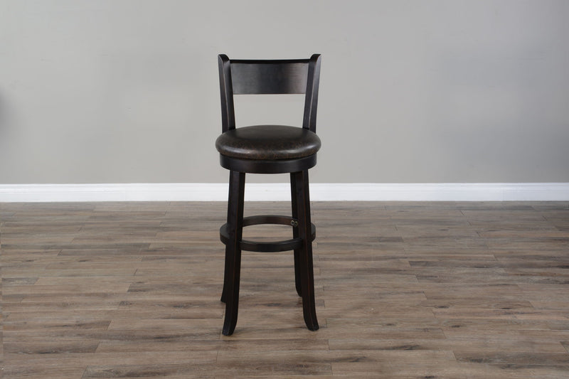 Scottsdale - 30" Swivel Barstool With Cushion Seat & Back (Set of 2) - Dark Brown / Black
