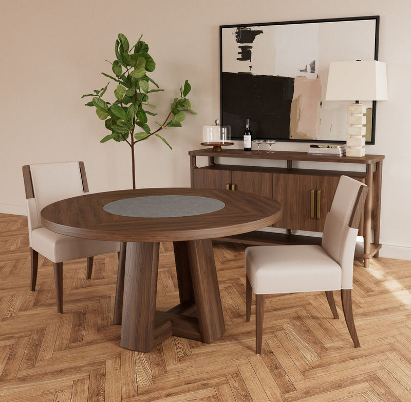 Delia - Round Dining Table - Nouveau Walnut