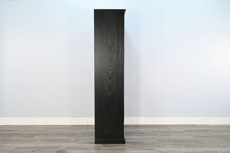 Elena - Tall Wood Cabinet With Arched Glass Doors