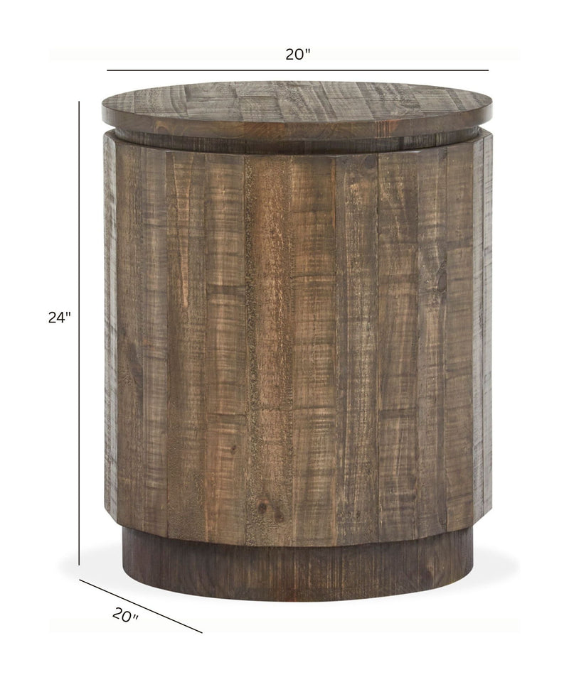 Baisden - Round Accent End Table - Tobacco