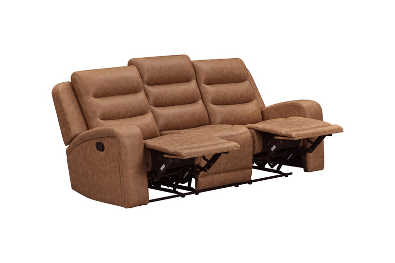 Napa - Manual Triple Recline Sofa - Wrangler Clay