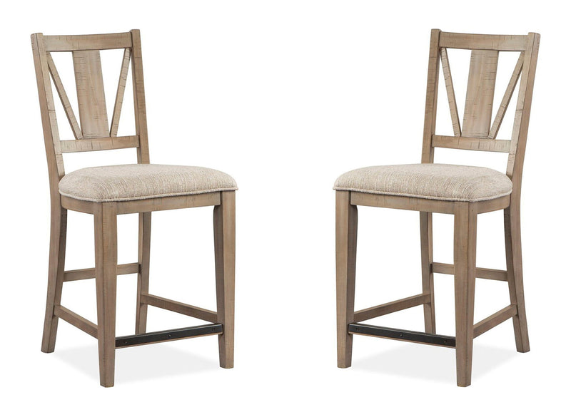 Paxton Place - Counter Chair With Upholstered Seat (Set of 2) - Dovetail Gray