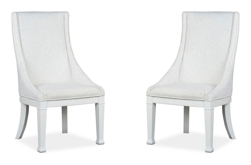 Kingston - Upholstered Host Chair (Set of 2) - Whisper White And Cerused Nutmeg
