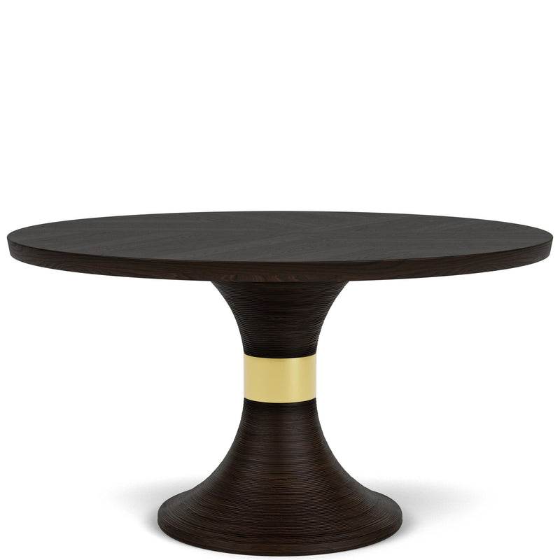 Lydia - Round Dining Table - Dark Brown