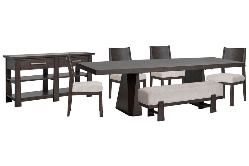 Tauren - 7 Piece Extendable Double Pedestal Dining Table Set