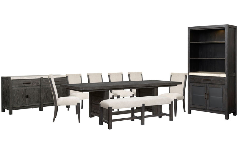Plum Creek - 10 Piece Extendable Trestle Dining Table Set