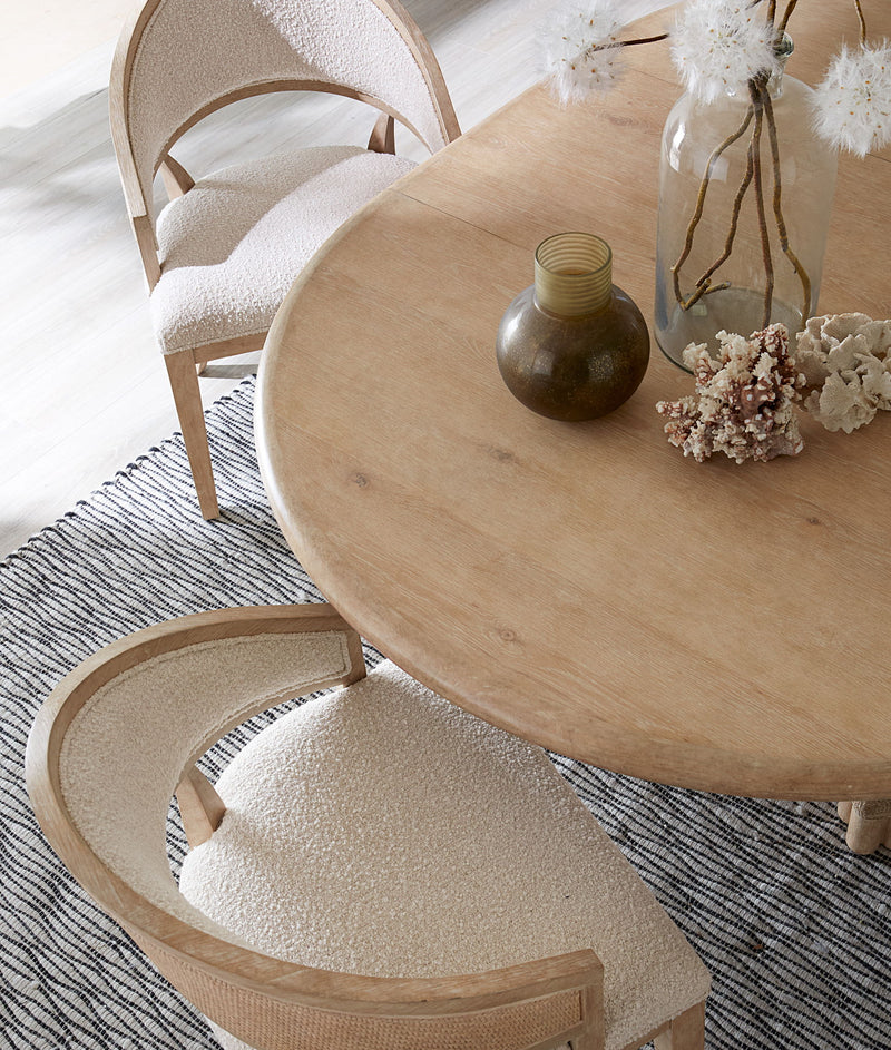 Retreat - Pole Rattan Round Dining Table With 1-20in Leaf
