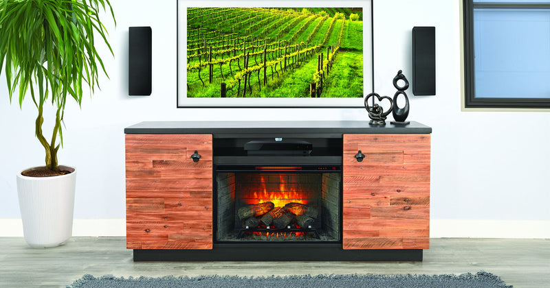 Media Cabinet - Black Magic / Rustic Acacia