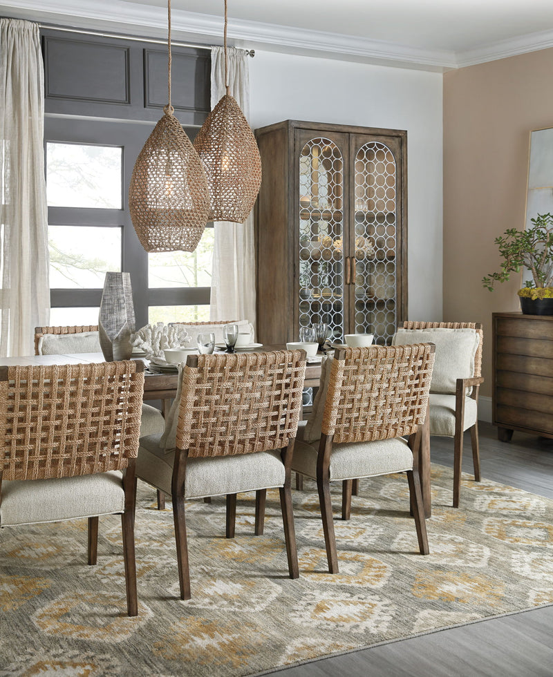 Sundance - Woven Back Arm Chair (Set of 2) - Beige / Light Brown