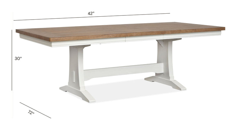 Kingston - Extendable Trestle Dining Table - Whisper White And Cerused Nutmeg