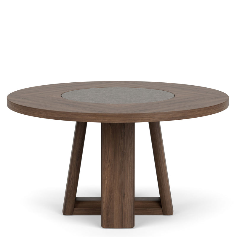 Delia - Round Dining Table - Nouveau Walnut