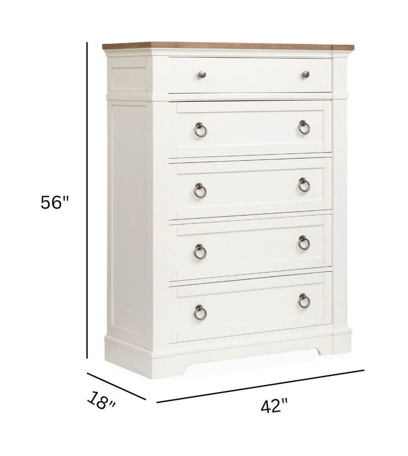 Kingston - Drawer Chest - Whisper White And Cerused Nutmeg