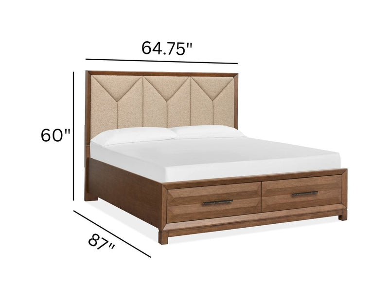 Callisto - Upholstered Panel Storage Bed