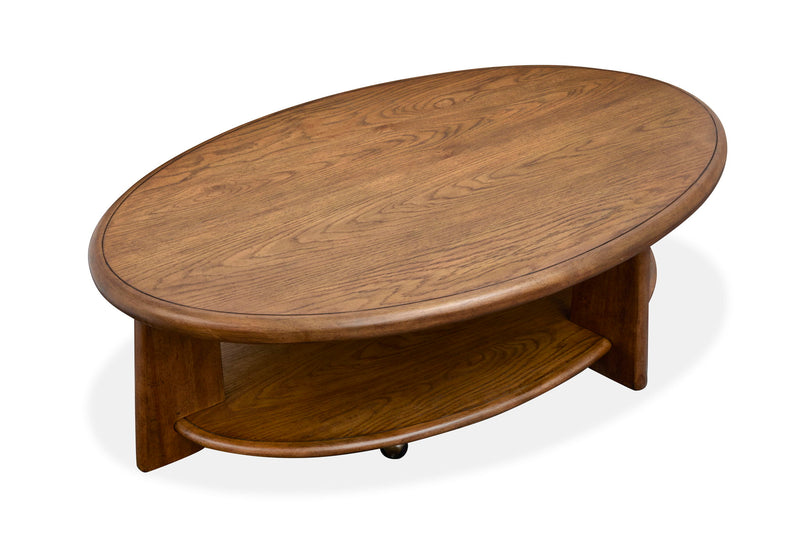 Tanner - Oval Cocktail Table With Casters - Tawny Brown