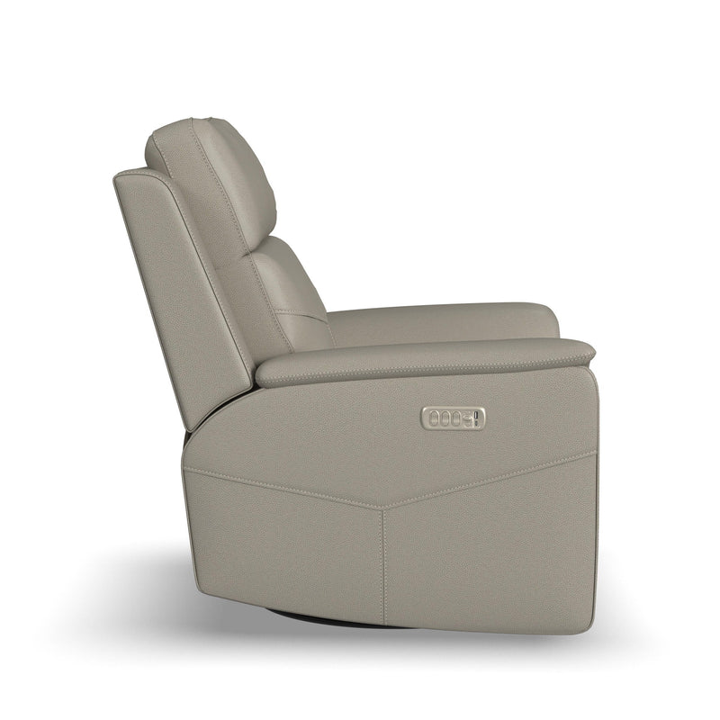 Vernon - Power Swivel Gliding Recliner With Power Headrest, Lumbar, Heat & Massage