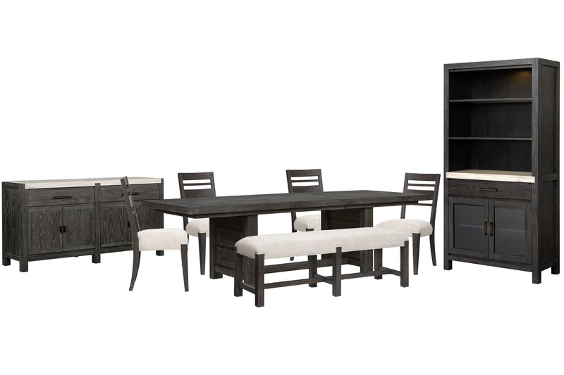 Plum Creek - 8 Piece Extendable Trestle Dining Table Set
