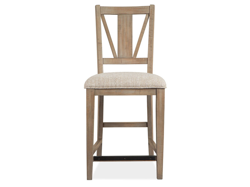 Paxton Place - Counter Chair With Upholstered Seat (Set of 2) - Dovetail Gray
