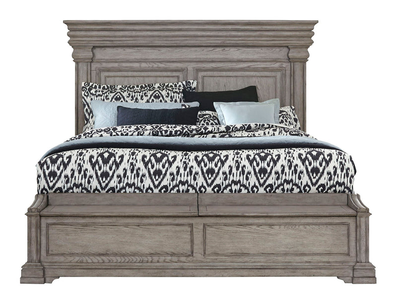 Madison Ridge - Queen Panel Bed With Blanket Chest Footboard - Heritage Taupe