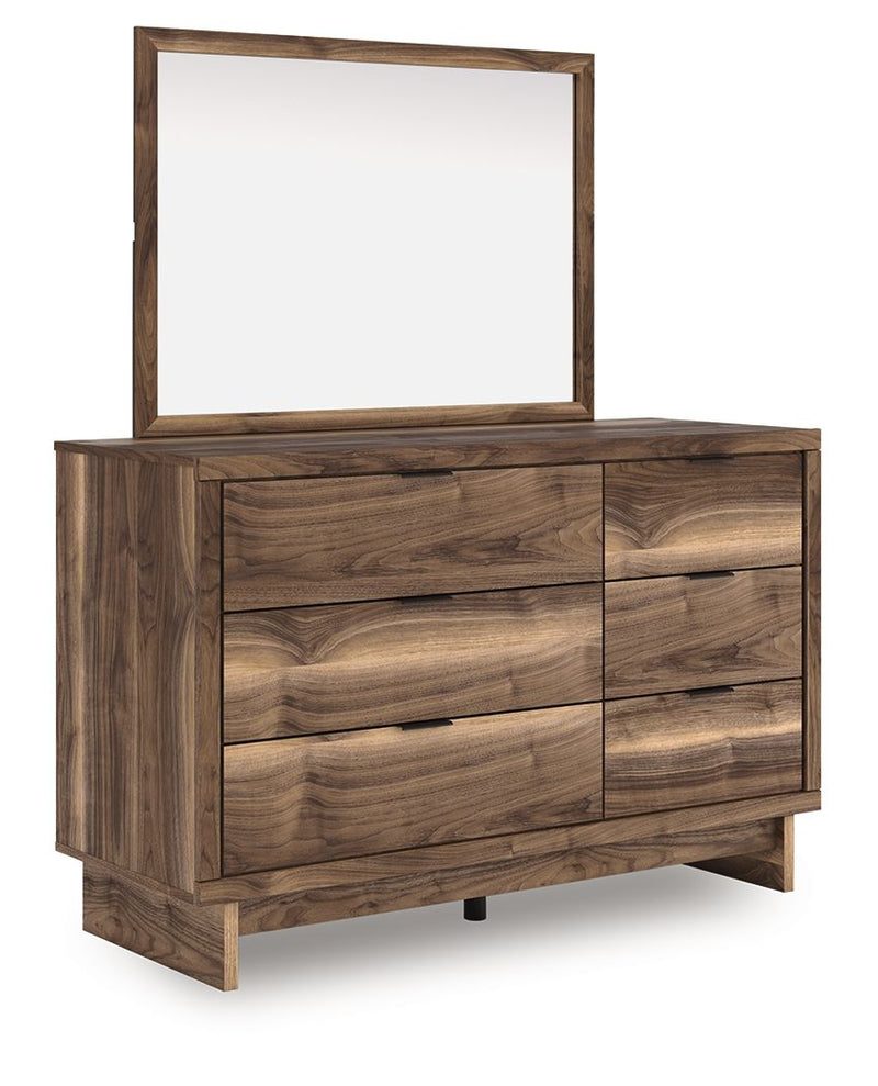 Chirason - 3 Pc. - Twin Panel Bed With Storage, Dresser And Mirror - Brown