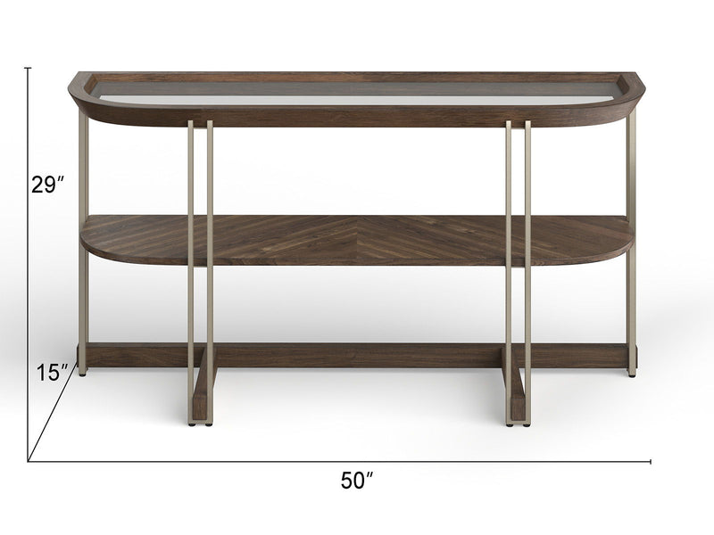 Elora - Demilune Sofa Table - Walnut