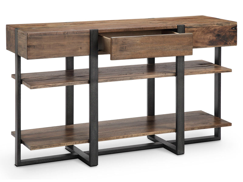 Prescott - Modern Reclaimed Wood Rectangular Sofa Table - Rustic Honey