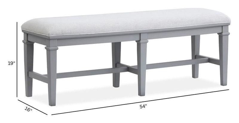 Charleston - Bench With Upholstered Seat - Gray