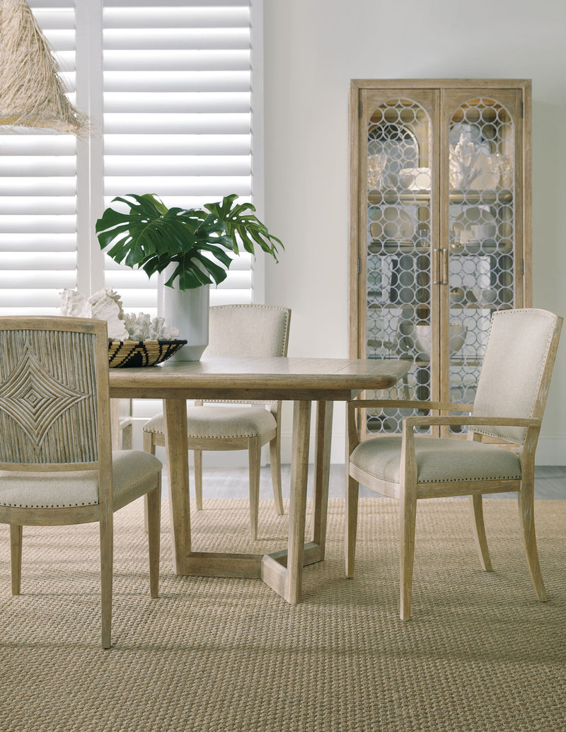 Surfrider - Carved Back Arm Chair (Set of 2) - Beige / Light Brown