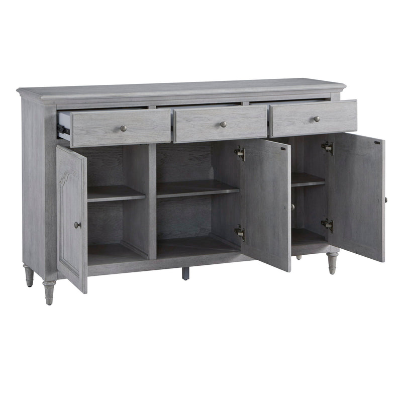 3-Door Credenza With Storage Drawers - Gray