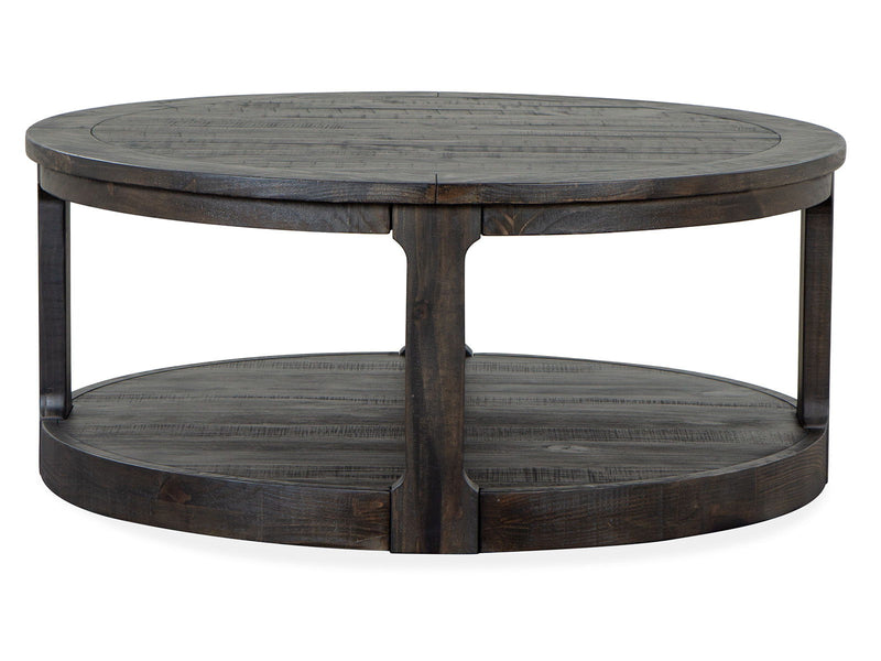 Boswell - Round Cocktail Table (With Casters) - Peppercorn