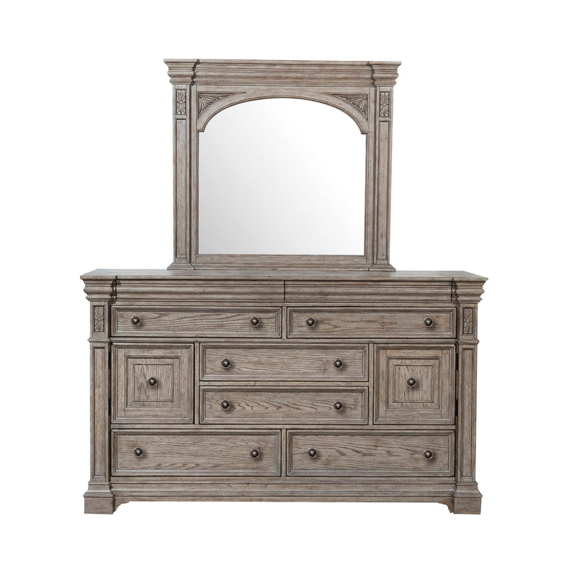 Kingsbury - Beveled Dresser Mirror - French Gray