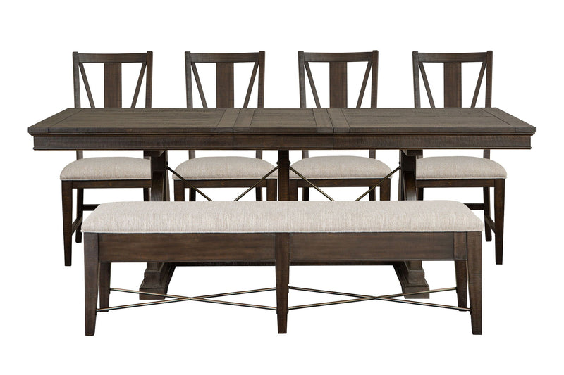 Westley Falls - Extendable Trestle Dining Table Set