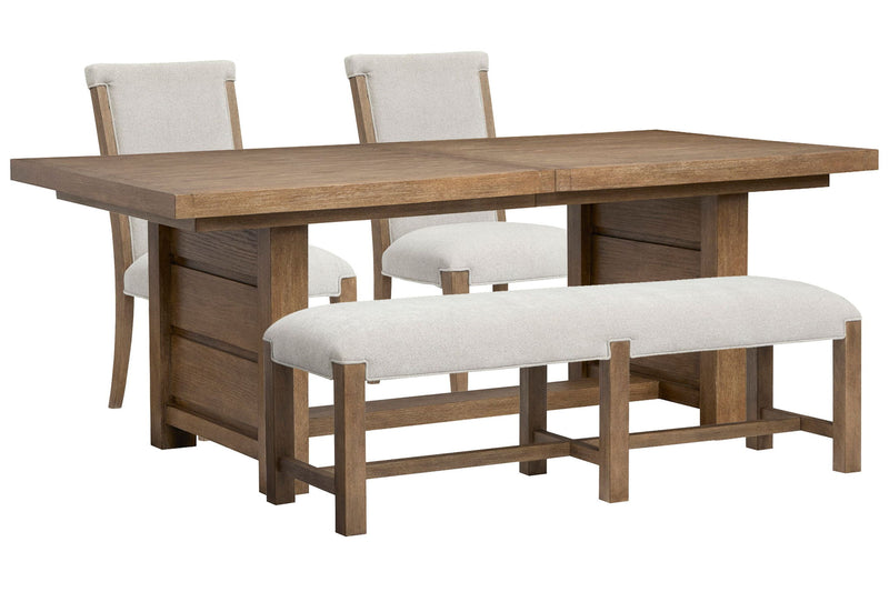 Plum Creek - 4 Piece Extendable Trestle Dining Table Set