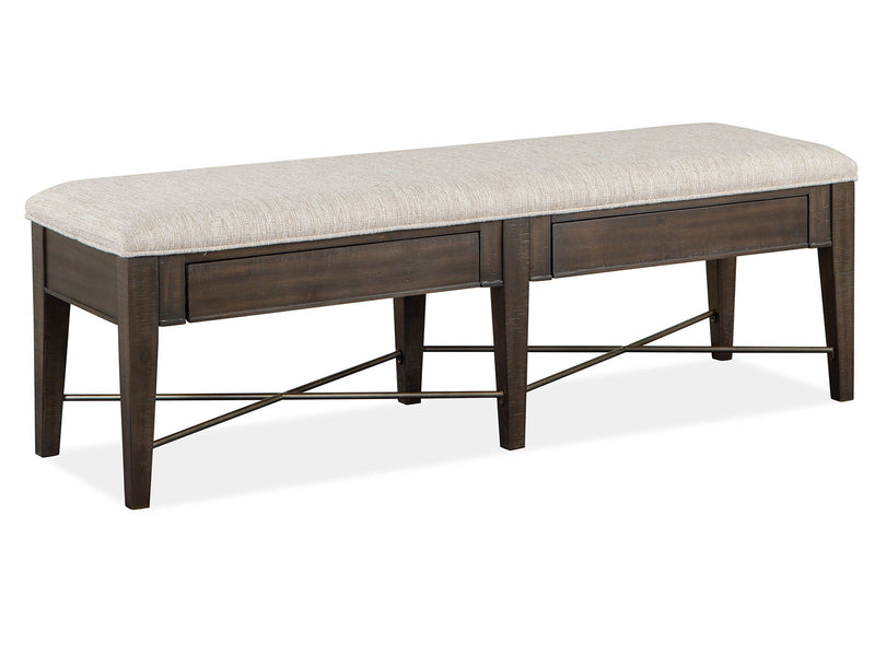 Westley Falls - Bench With Upholstered Seat - Graphite