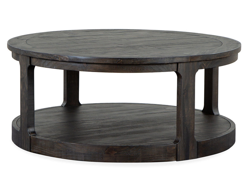 Boswell - Round Cocktail Table (With Casters) - Peppercorn