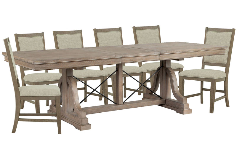 Paxton Place - Extendable Trestle Dining Table Set