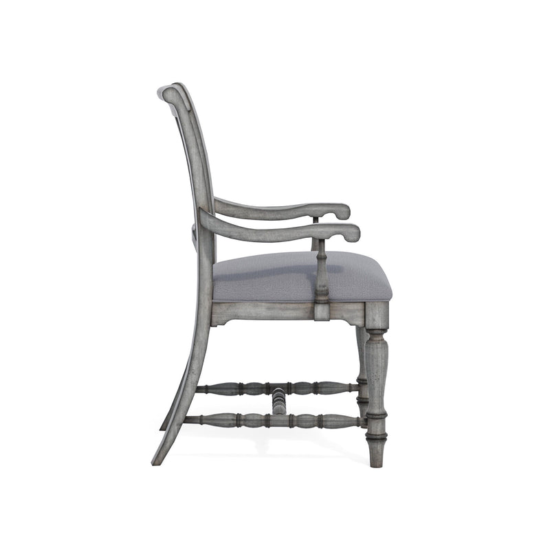 Plymouth - Upholstered Arm Dining Chair (Set of 2) - Gray