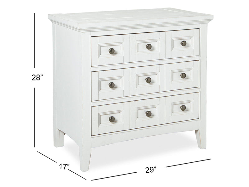 Heron Cove - Relaxed Traditional Chalk White Three Drawer Nightstand - Chalk White