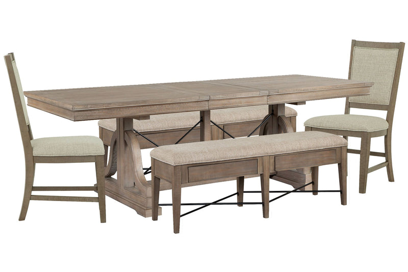 Paxton Place - Extendable Trestle Dining Table Set
