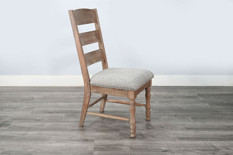 Sierra - Rustic Ladder Back Dining Chair With Cushion Seat (Set of 2) - Amber