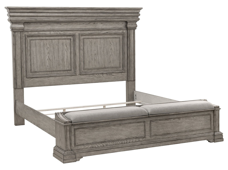 Madison Ridge - Queen Panel Wood Bed With Blanket Chest Footboard - Heritage Taupe