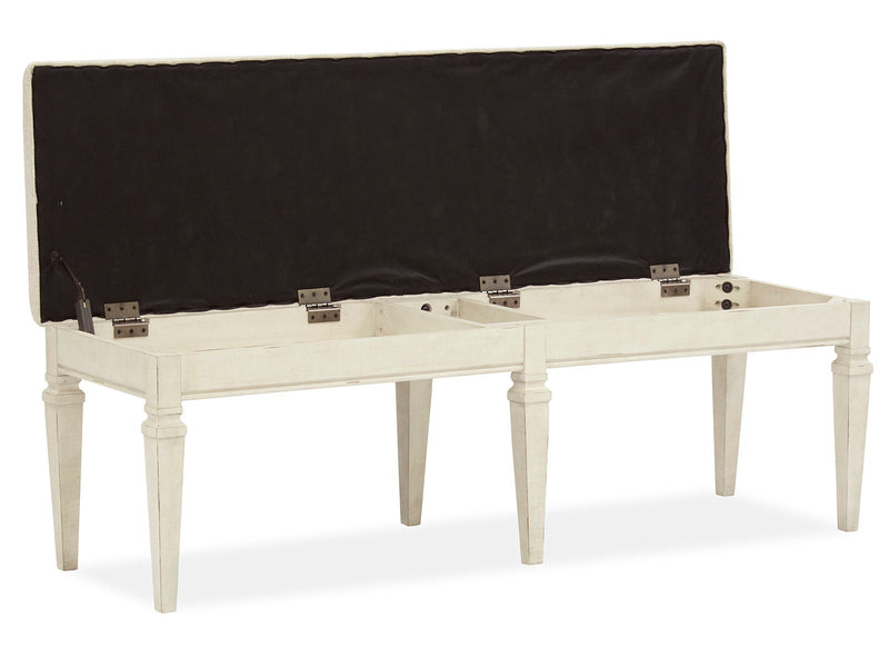 Newport - Bench With Upholstered Seat - Alabaster