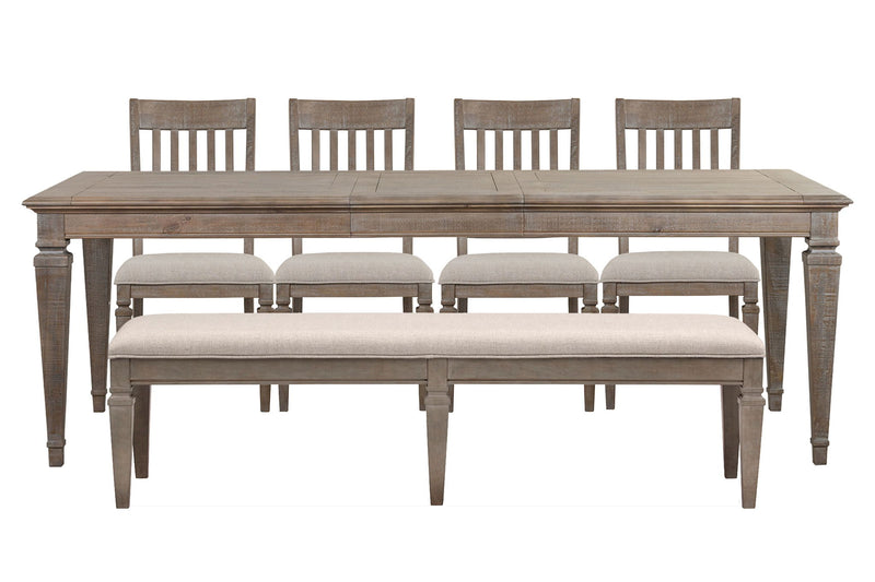 Lancaster - 6 Piece Extendable Rectangular Dining Table Set