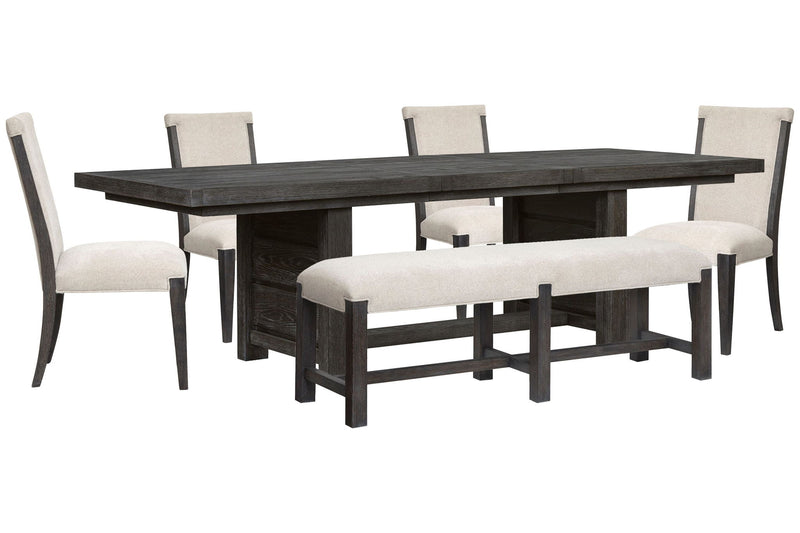 Plum Creek - 6 Piece Extendable Trestle Dining Table Set