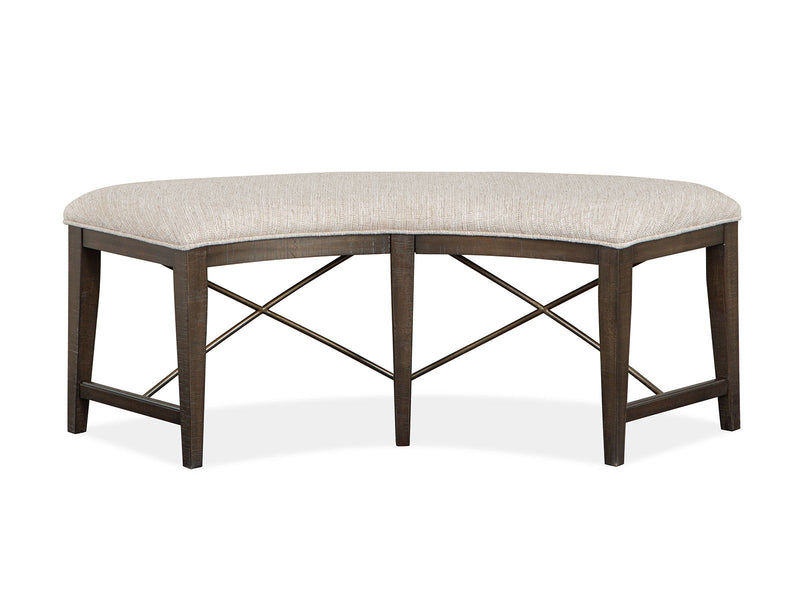 Westley Falls - Curved Bench With Upholstered Seat - Graphite