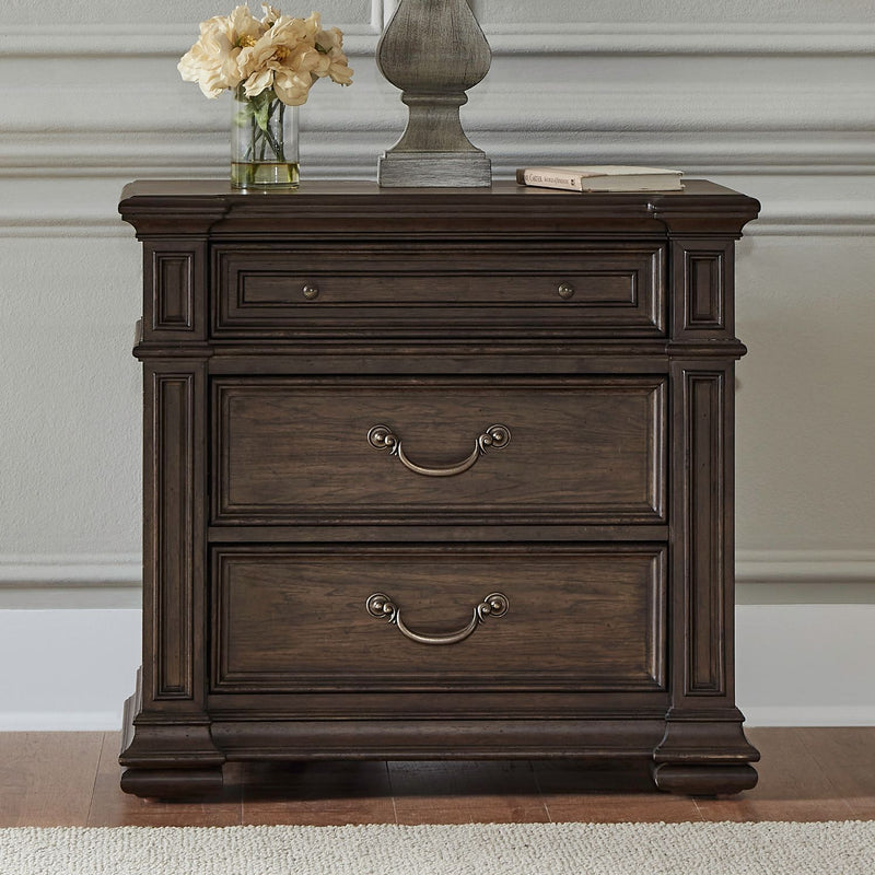Provence Park - Nightstand With Charging Station - Chateau Brown