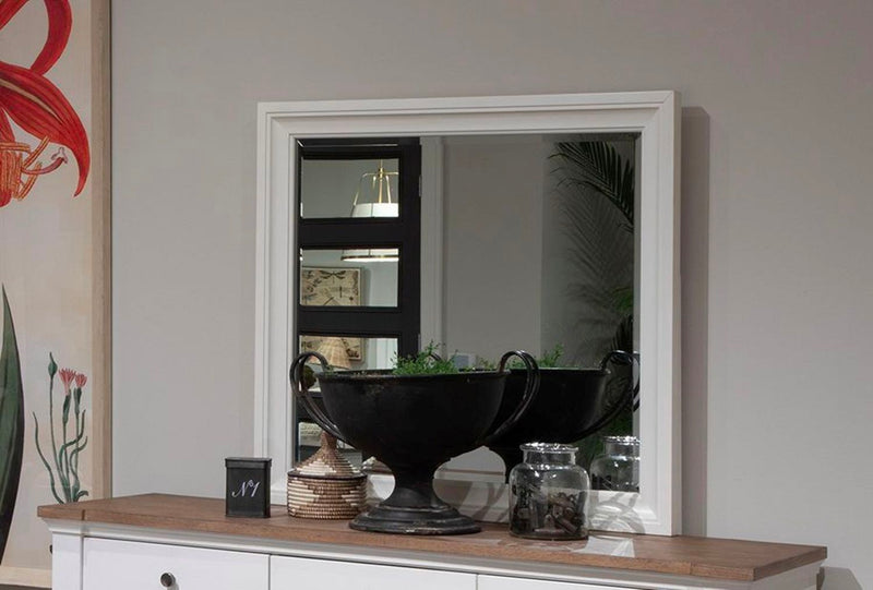 Kingston - Landscape Mirror - Whisper White And Cerused Nutmeg