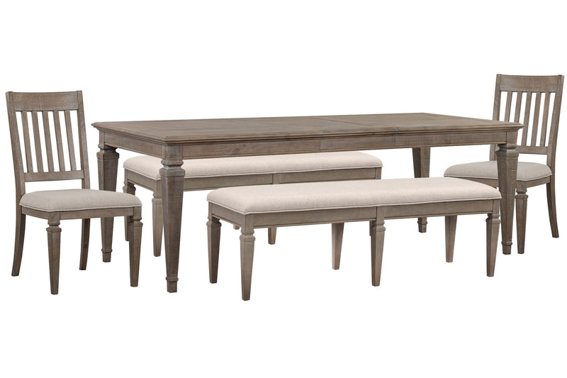 Lancaster - 5 Piece Extendable Rectangular Dining Table Set